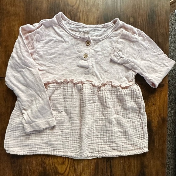 Grayson Collective violet peasant top girls size 4 ruched pastel boho fall - Picture 3 of 5